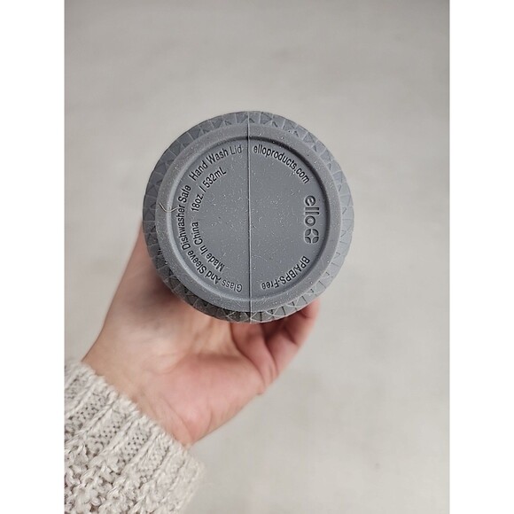 Ello Devon Glass Tumbler with Straw 18 oz BPA Free Shield Silicone Neutral Gray - Picture 4 of 5